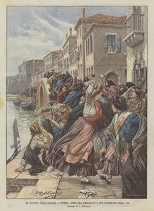 The Strike of the Cigar Makers in Venice, Fights Between Strikers and Non-Strikers in the Streets by Achille Beltrame