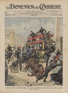 The original idea of an American in Paris to arrest a milkman who was fleeing by Achille Beltrame
