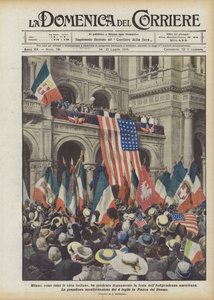 Milan, Like All Italian Cities, Worthily Celebrated American Independence Day by Achille Beltrame