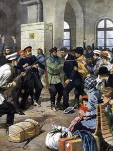 Passengers Attacked at a Railway Station in Europe by Achille Beltrame