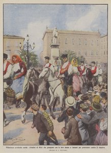 Picturesque Sardinian Ride, Citizens of Ittiri Arrive with Their Women in Sassari