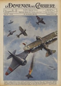 Feats of Italian Aviators in the Sky of Spain by Achille Beltrame