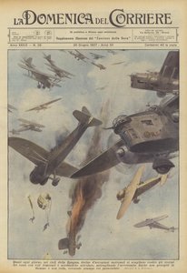 Almost every day, in the skies of Spain, dozens of national airplanes attack by Achille Beltrame