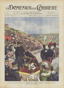 The Duke of Genoa Presides Over the Popular Commemoration of Verdi at the Greek Theater of Syracuse by Achille Beltrame