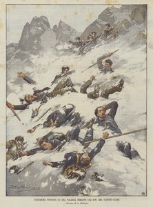 Schoolchildren Surprised by an Avalanche During a Trip in Canton Ticino by Achille Beltrame