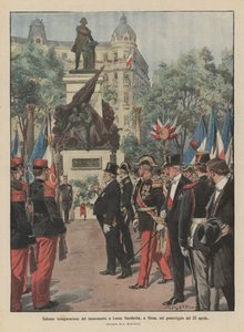 Solemn inauguration of the monument to Leon Gambetta, in Nice, on the afternoon of April 25 by Achille Beltrame
