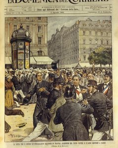 Struggle in favor and against religious congregations in France, August 3 by Achille Beltrame