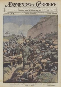 On Monte Lemerle, the Forli brigade counterattacks and pursues the enemy with bayonets at their backs by Achille Beltrame