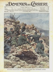 On the Extreme Line of the Karst, Facing the Violent Attacks of the Austrian Counteroffensive by Achille Beltrame