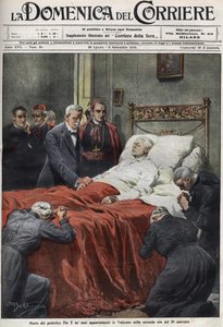The death of Pope Pius X in 1914. Cover of the Domenica del Corriere of August 30