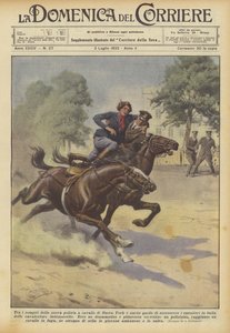 Among the Tasks of the New Mounted Police in New York is Also to Assist Riders... by Achille Beltrame