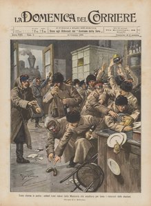 Sad Return Home, Russian Soldiers Returning from Manchuria Attacking Station Restaurants Out of Hunger