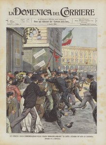 An Episode of the Commemoration of the Five Days in Milan, The Struggle Around a Flagpole
