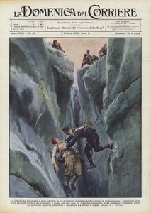 A Daring Rescue by Three Carabinieri on the Glaciers of Cervino in Valtournanche by Achille Beltrame