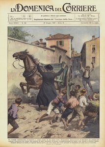 A runaway horse ran wildly through a village in Bergamasca, threatening