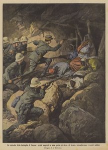 An Episode of the Battle of Zanzur, Arabs Surprised in a Cave Where They Were Safe by Achille Beltrame