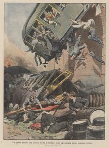 A Great Disaster on the Berlin Elevated Railway, Train Crashing and Causing Numerous Victims