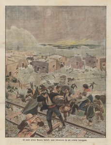 A Town Near Messina Almost Entirely Destroyed by a Violent Storm Surge by Achille Beltrame