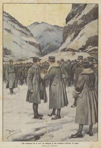 A Ceremony in the Snow, the Awarding of Two Silver Medals for Valor