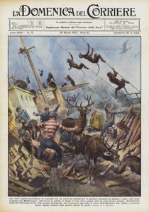 An English Ship from Calcutta with a Cargo of Animals for the Zoo... by Achille Beltrame
