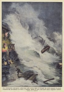A violent storm hit the Ligurian Riviera of Levante by Achille Beltrame