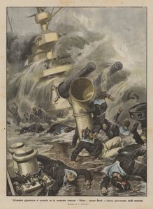 A Gigantic Wave Overturns the French Battleship Gloire Near Brest, Seriously Injuring Many Sailors