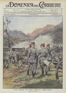 Vittorio Emanuele III at the camp, soldier among the soldiers of Italy by Achille Beltrame