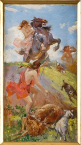 Amazons Hunting a Deer