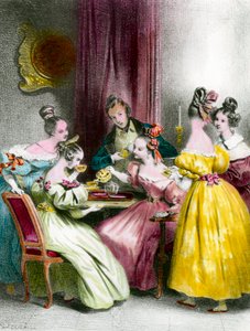 An afternoon at the Salon de Thé under the Restoration by Achille Devéria