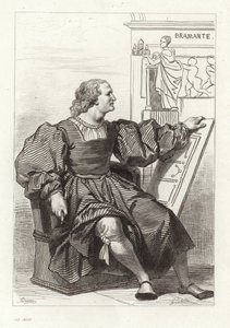 Donato Bramante, Italian architect by Achille Devéria