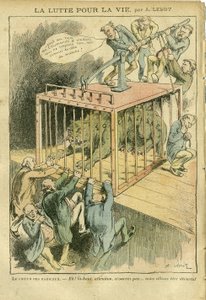 Illustration by Achille Lemot in Le Pelerin, 21/04/07 - The Struggle for Life - Socialism, Radical-Socialism - Animalisation by Achille Lemot