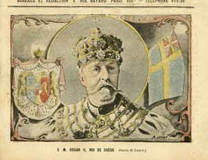 Illustration of Achille Lemot in Le Pelerin - His Majesty Oscar II, King of Sweden by Achille Lemot
