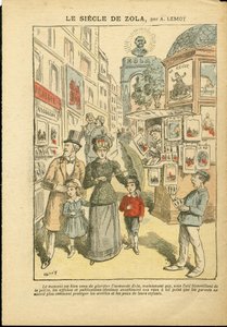 Illustration of Achille Lemot in Le Pelerin, 03/05/08 - The century of Zola - Religion Faith, Family, Pornography, Newspaper kiosks, Catholic Catholicism, Rue alley - Zola Emile by Achille Lemot