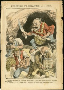 Illustration of Achille Lemot (1846-1909) in Le Pelerin, 07/01/06 - Next stranger - Agriculture, Collectivism, Socialism - Worker, Peasants, Farmers - Ogre/eat/swallow, Animalisation