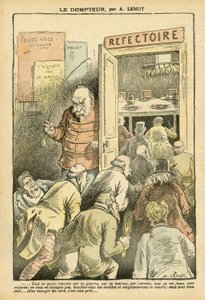 Illustration in Le Pelerin - The tamer - Restaurant Cafes, Gastronomy cook - Combes Emile, Tamer - Food Metaphor