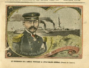 Illustration of Achille Lemot in Le Pelerin, 27/08/05 - The Successor of Admiral Touchard to the General Staff - Army, Navy, Staff, Warships - Admiral Admirals, Aubert Marie Jacques Charles, Touchard Philippe by Achille Lemot
