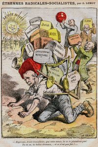 Radical-Socialists: Cartoon by Achille Lemot in Le Pelerin (1909) by Achille Lemot