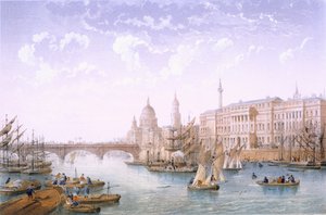 Custom House and London Bridge, 1862