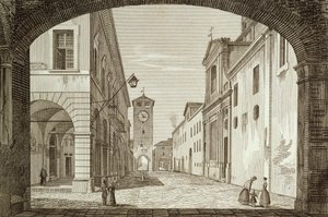 View of Castel Bolognese square in Legation of Ravenna