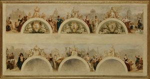 The City of Paris Offers All Nations the Hospitality of Its Art Schools, Museums and Scientific Establishments - Sketch for the Entrance Hall of the Hôtel de Ville de Paris by Achille Sirouy