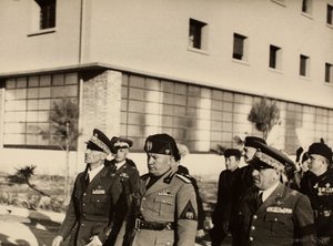 Inauguration of the buildings of the Royal Airport "Fausto Pesci" in Bologna, constructed by the Company Mauro Toschi fu Ulisse, in the presence of the Duce Benito Mussolini, 24/10/1936 by Achille Villani