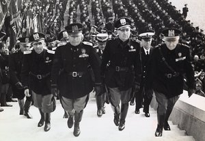Mussolini at a Military Parade by Achille Villani