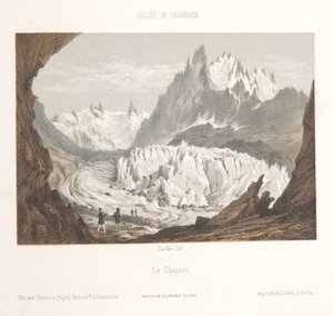 View of the Mer-de-Glace Glacier near Les Bois and Les Tines by Ad. Cuvillier