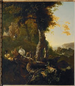 Landscape with Rising Sun by Adam (after) Pynacker