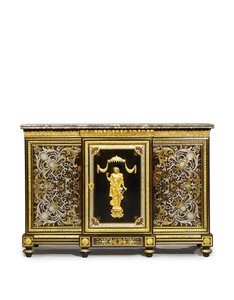 Louis XVI side cabinet, commissioned by the Marchand-Mercier Claude-Francois Julliot, incorporating Louis XIV marquetry panels, c.1775-1800 by Adam (attr. to) Weisweiler