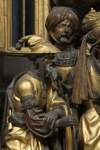 Adoration of the Magi (detail) by Adam (school of) Kraft