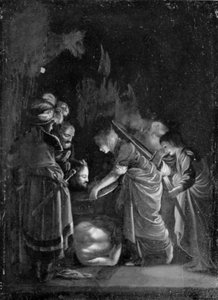 The Presentation of the Head of Saint John the Baptist, Night by Adam Elsheimer