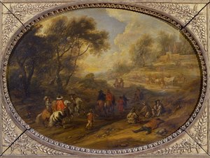 A Military Convoy by Adam Frans van der Meulen