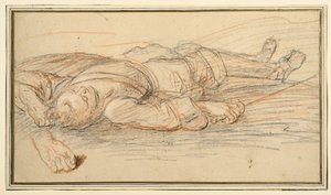 Study for a Warrior Lying on the Battlefield, and an Additional Study of the Left Hand