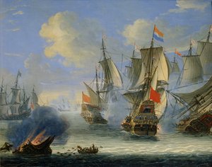 A Sea Battle, Late 17th or 18th Century